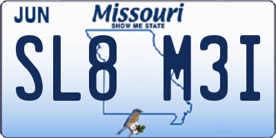 MO license plate SL8M3I