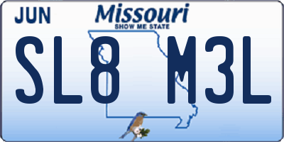 MO license plate SL8M3L