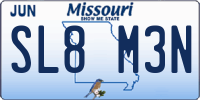 MO license plate SL8M3N