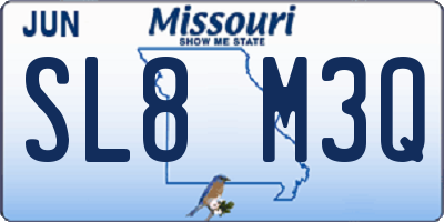 MO license plate SL8M3Q