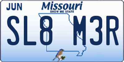 MO license plate SL8M3R