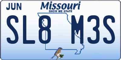 MO license plate SL8M3S