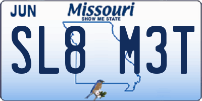 MO license plate SL8M3T