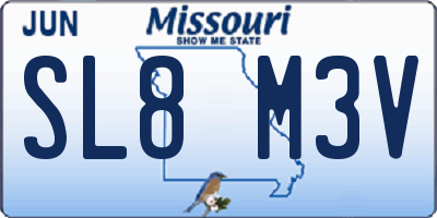 MO license plate SL8M3V