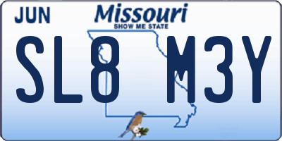 MO license plate SL8M3Y