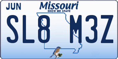 MO license plate SL8M3Z