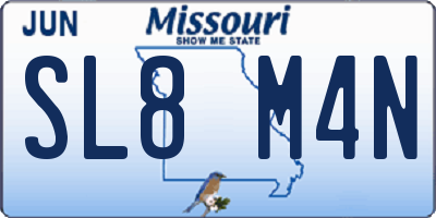 MO license plate SL8M4N