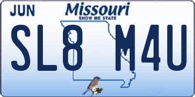 MO license plate SL8M4U