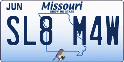 MO license plate SL8M4W