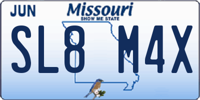 MO license plate SL8M4X