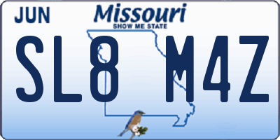 MO license plate SL8M4Z