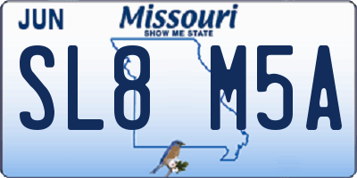 MO license plate SL8M5A