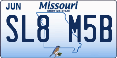 MO license plate SL8M5B