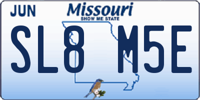 MO license plate SL8M5E