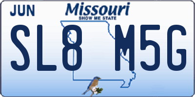 MO license plate SL8M5G