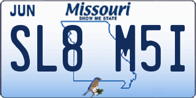 MO license plate SL8M5I