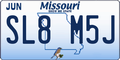 MO license plate SL8M5J