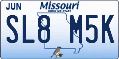 MO license plate SL8M5K
