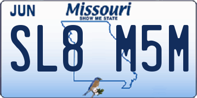 MO license plate SL8M5M