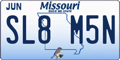MO license plate SL8M5N