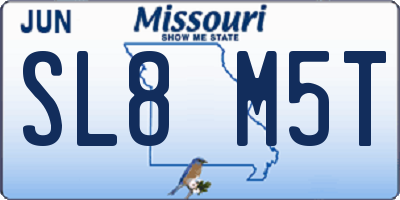 MO license plate SL8M5T