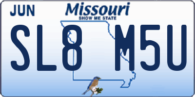 MO license plate SL8M5U