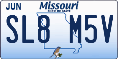 MO license plate SL8M5V
