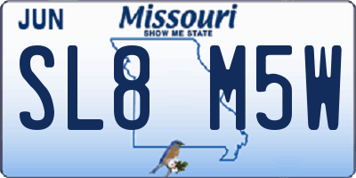 MO license plate SL8M5W