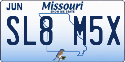MO license plate SL8M5X