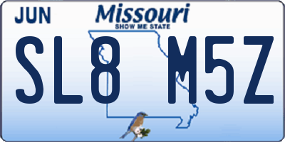 MO license plate SL8M5Z