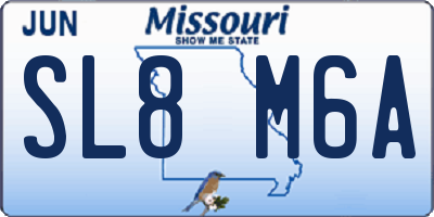 MO license plate SL8M6A