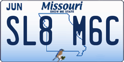 MO license plate SL8M6C