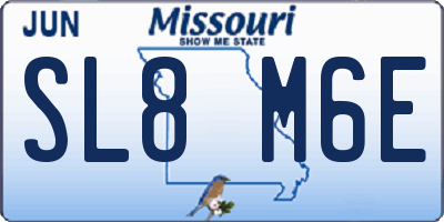 MO license plate SL8M6E