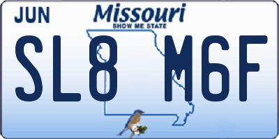 MO license plate SL8M6F