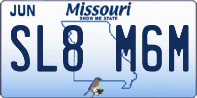 MO license plate SL8M6M