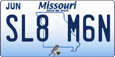 MO license plate SL8M6N
