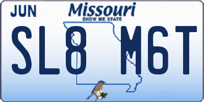 MO license plate SL8M6T