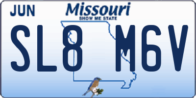 MO license plate SL8M6V