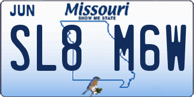 MO license plate SL8M6W