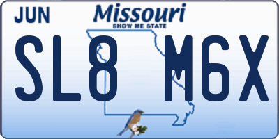 MO license plate SL8M6X