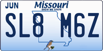 MO license plate SL8M6Z