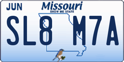 MO license plate SL8M7A