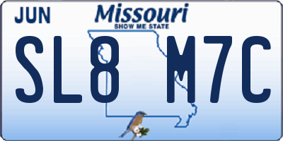 MO license plate SL8M7C