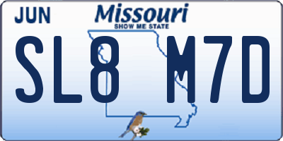 MO license plate SL8M7D