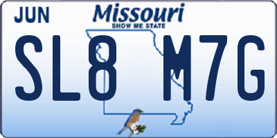 MO license plate SL8M7G