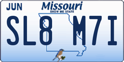MO license plate SL8M7I