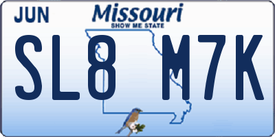 MO license plate SL8M7K