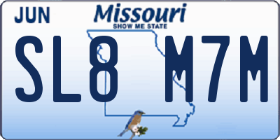 MO license plate SL8M7M