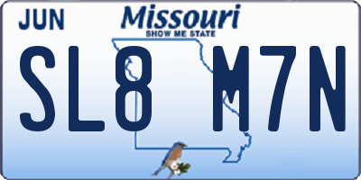 MO license plate SL8M7N