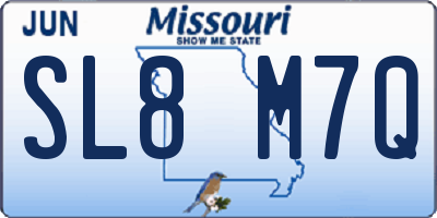 MO license plate SL8M7Q